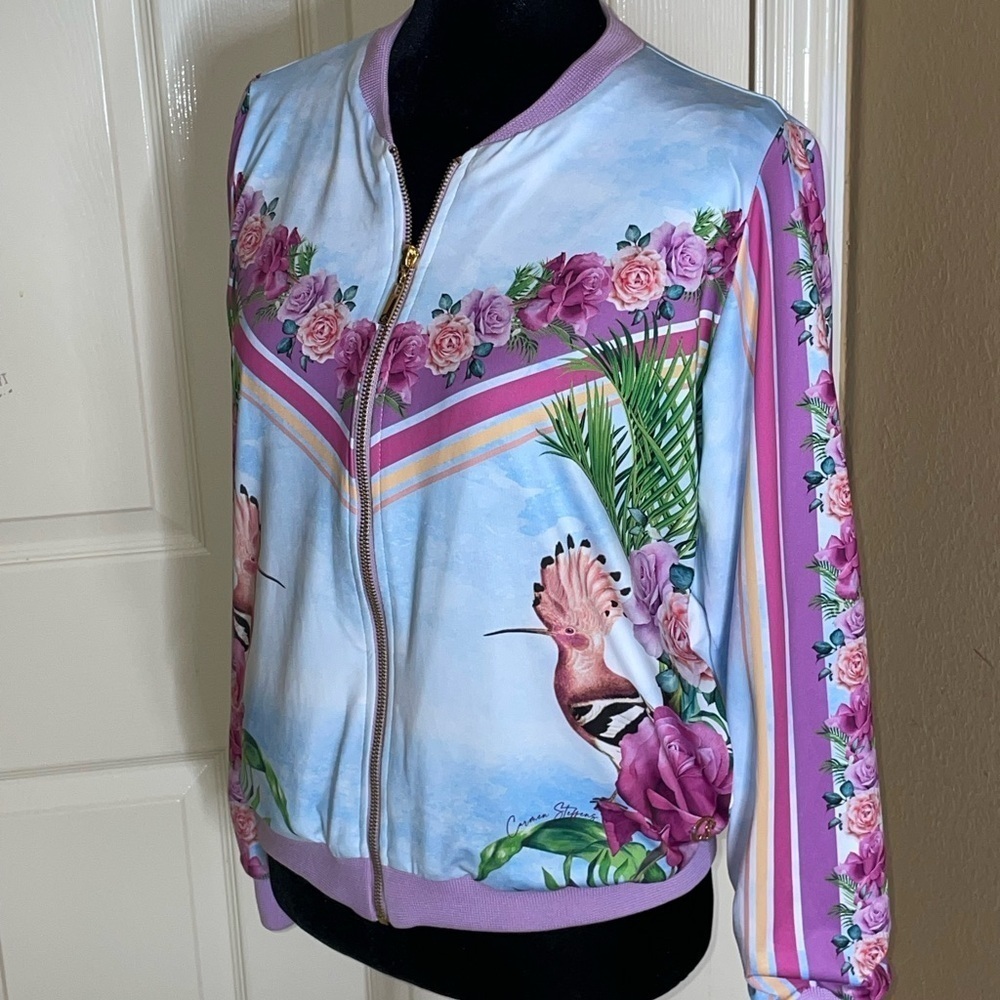Carmen Steffens Track Suit Floral Bomber Size Small​​​​​